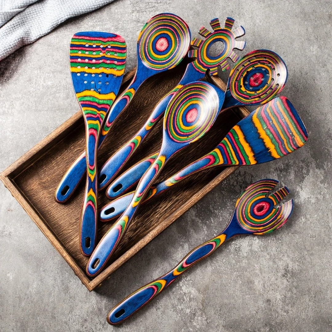 7-Piece Exotic Pakka Wood Utensil Set